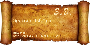 Speiser Dóra névjegykártya